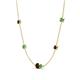 4 - Linea 0.66 ctw Red Garnet (4 mm) and Green Garnet Women Station Necklace 