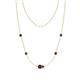 1 - Linea 0.58 ctw Red Garnet (4 mm) and Iolite Women Station Necklace 