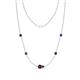 1 - Linea 0.58 ctw Red Garnet (4 mm) and Iolite Women Station Necklace 