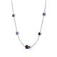 4 - Linea 0.58 ctw Red Garnet (4 mm) and Iolite Women Station Necklace 