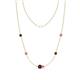 1 - Linea 0.67 ctw Red Garnet (4 mm) and Pink Sapphire Women Station Necklace 