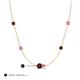 3 - Linea 0.67 ctw Red Garnet (4 mm) and Pink Sapphire Women Station Necklace 