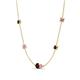 4 - Linea 0.67 ctw Red Garnet (4 mm) and Pink Sapphire Women Station Necklace 