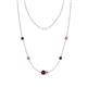 1 - Linea 0.67 ctw Red Garnet (4 mm) and Pink Sapphire Women Station Necklace 
