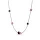 4 - Linea 0.67 ctw Red Garnet (4 mm) and Pink Sapphire Women Station Necklace 