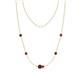 1 - Linea 0.64 ctw Red Garnet (4 mm) and Ruby Women Station Necklace 