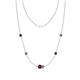 1 - Linea 0.64 ctw Red Garnet (4 mm) and Smoky Quartz Women Station Necklace 