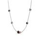 4 - Linea 0.64 ctw Red Garnet (4 mm) and Smoky Quartz Women Station Necklace 