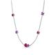 4 - Linea 0.50 ctw Ruby (4 mm) and Amethyst Women Station Necklace 