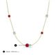 3 - Linea 0.50 ctw Ruby (4 mm) and Aquamarine Women Station Necklace 