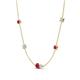 4 - Linea 0.50 ctw Ruby (4 mm) and Aquamarine Women Station Necklace 