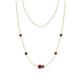 1 - Linea 0.56 ctw Ruby (4 mm) and Black Diamond Women Station Necklace 