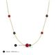 3 - Linea 0.56 ctw Ruby (4 mm) and Black Diamond Women Station Necklace 