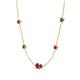 4 - Linea 0.56 ctw Ruby (4 mm) and Black Diamond Women Station Necklace 