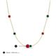 3 - Linea 0.56 ctw Ruby (4 mm) and Blue Diamond Women Station Necklace 