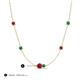 3 - Linea 0.50 ctw Ruby (4 mm) and Emerald Women Station Necklace 