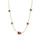 4 - Linea 0.50 ctw Ruby (4 mm) and Emerald Women Station Necklace 