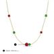 3 - Linea 0.58 ctw Ruby (4 mm) and Green Garnet Women Station Necklace 