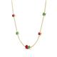 4 - Linea 0.58 ctw Ruby (4 mm) and Green Garnet Women Station Necklace 