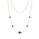 1 - Linea 0.50 ctw Ruby (4 mm) and Iolite Women Station Necklace 