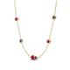 4 - Linea 0.50 ctw Ruby (4 mm) and Iolite Women Station Necklace 