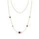 1 - Linea 0.53 ctw Ruby (4 mm) and Moissanite Women Station Necklace 