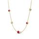 4 - Linea 0.53 ctw Ruby (4 mm) and Moissanite Women Station Necklace 