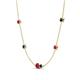 4 - Linea 0.56 ctw Ruby (4 mm) and London Blue Topaz Women Station Necklace 