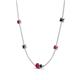 4 - Linea 0.56 ctw Ruby (4 mm) and London Blue Topaz Women Station Necklace 