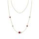 1 - Linea 0.49 ctw Ruby (4 mm) and Opal Women Station Necklace 