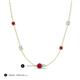 3 - Linea 0.49 ctw Ruby (4 mm) and Opal Women Station Necklace 