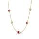 4 - Linea 0.49 ctw Ruby (4 mm) and Opal Women Station Necklace 