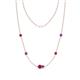 1 - Linea 0.50 ctw Ruby (4 mm) and Amethyst Women Station Necklace 