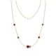 1 - Linea 0.58 ctw Ruby (4 mm) and Created Alexandrite Women Station Necklace 