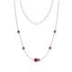 1 - Linea 0.50 ctw Ruby (4 mm) and Amethyst Women Station Necklace 