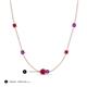 3 - Linea 0.50 ctw Ruby (4 mm) and Amethyst Women Station Necklace 