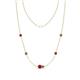 1 - Linea 0.56 ctw Ruby (4 mm) and Smoky Quartz Women Station Necklace 