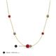 3 - Linea 0.56 ctw Ruby (4 mm) and Smoky Quartz Women Station Necklace 