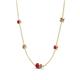 4 - Linea 0.56 ctw Ruby (4 mm) and Smoky Quartz Women Station Necklace 