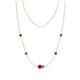 1 - Linea 0.56 ctw Ruby (4 mm) and Tanzanite Women Station Necklace 