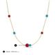 3 - Linea 0.50 ctw Ruby (4 mm) and Turquoise Women Station Necklace 