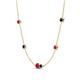 4 - Linea 0.58 ctw Ruby (4 mm) and Blue Sapphire Women Station Necklace 