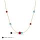 3 - Linea 0.53 ctw Ruby (4 mm) and Blue Topaz Women Station Necklace 