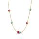 4 - Linea 0.53 ctw Ruby (4 mm) and Blue Topaz Women Station Necklace 