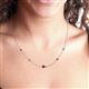 2 - Linea 0.53 ctw Ruby (4 mm) and Blue Topaz Women Station Necklace 
