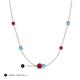 3 - Linea 0.53 ctw Ruby (4 mm) and Blue Topaz Women Station Necklace 