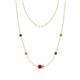 1 - Linea 0.50 ctw Ruby (4 mm) and Citrine Women Station Necklace 