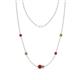 1 - Linea 0.58 ctw Ruby (4 mm) and Peridot Women Station Necklace 