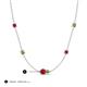 3 - Linea 0.58 ctw Ruby (4 mm) and Peridot Women Station Necklace 