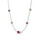 4 - Linea 0.58 ctw Ruby (4 mm) and Peridot Women Station Necklace 